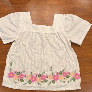Matilda Jane Cream Blouse with Pink and Yellow Floral Design